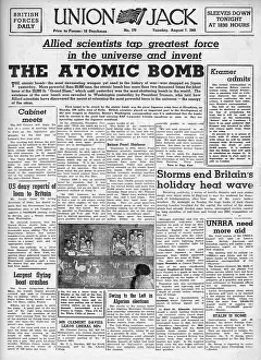 H Bomb: 1945 Union Jack Atomic bomb dropped on Hiroshima