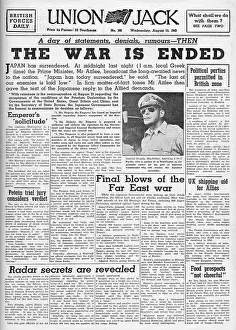 Jima: 1945 Union Jack The War is over as Japan accepts surrender