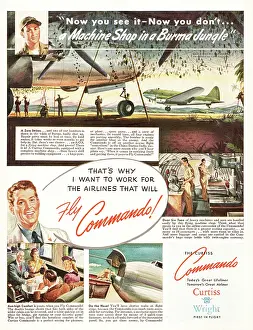 Curtiss Wright: 1945 U.S. Magazine Curtiss Commando Advert