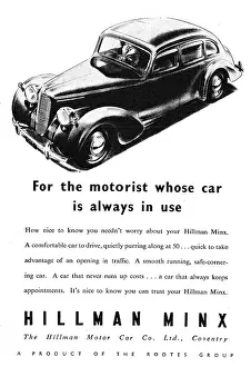 Minx: 1946 Hillman Minx Advert
