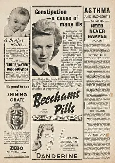 Medication: 1946 UK Magazine Beechams Advert