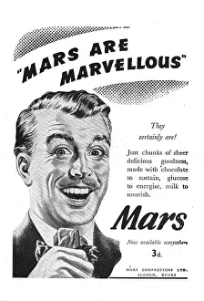 Confectionaries: 1946 UK Magazine Mars Bar Advert