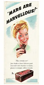 Confectionaries: 1946 UK Magazine Mars Bar Advert