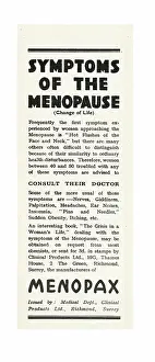 Tampax: 1946 UK Magazine Menopax Advert