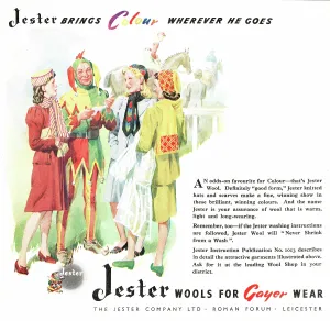 Jester: 1947 UK Magazine Jester Wools Advert