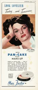 Powder: 1947 UK Magazine Max Factor Face Powder Advert