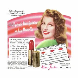 Factor: 1947 UK Magazine Max Factor Makeup Advert