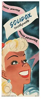 Toothbrushes: 1947 UK Magazine Solidox Toothpaste Advert