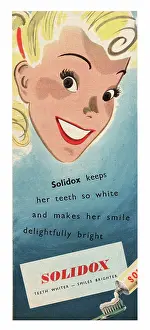 Toothbrushes: 1947 UK Magazine Solidox Toothpaste Advert