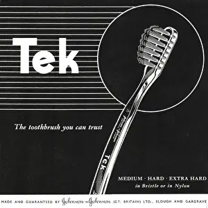 Toothbrushes: 1947 U.S. Magazine Tek Toothbrushes Advert