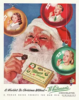 Confectionaries: 1947 U.S. Magazine Whitman's Chocolates Advert