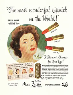 Garson: 1948 Max Factor lipstick advert