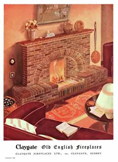 Fireplaces: 1948 UK advert Claygate fireplaces