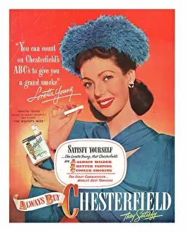 Cigerette: 1948 U.S. Magazine Chesterfield Cigerette Advert