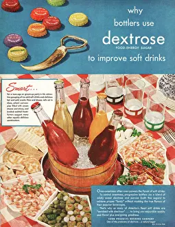 Fizzy Drinks: 1948 U.S. Magazine Dextrose Sugar Advert