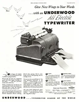 1948 U.S. Magazine Underwood Typewriter Advert