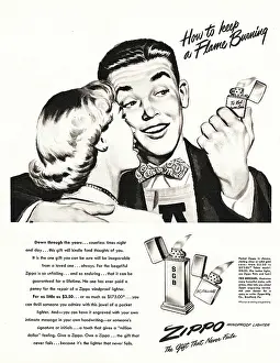 Lighters: 1948 U.S. Magazine Zippo Lighter Advert