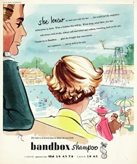 Shampoo: 1949 Bandbox shampoo advert