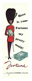 Caley: 1949 UK advert Fortune chocolates by Caley
