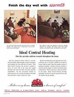 Radiators: 1949 UK advert Ideal Central Heating