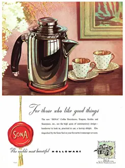 Teapots: 1949 UK advert Sona products