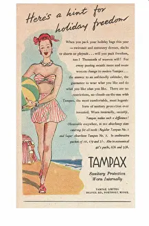Tampax: 1949 UK advert Tampax sanitary protection