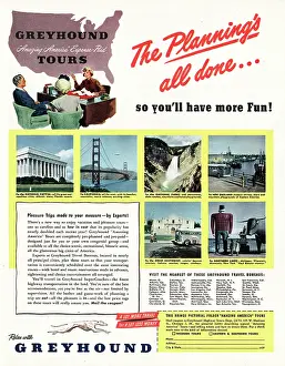 Greyhound Lines: 1949 U.S. Magazine Greyhound Lines Advert