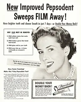 Pepsodent: 1949 U.S. Magazine Pepsodent toothpaste Advert
