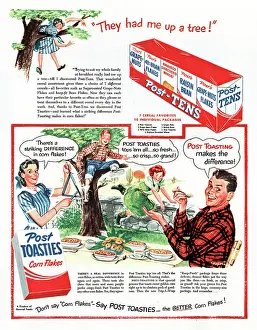Corn Flakes: 1949 U.S. Magazine Post Toasties Advert