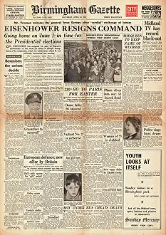 1950 Birmingham Gazette Eisenhower resigns