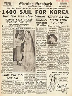 Taegu: 1950 Evening Standard British troops to Korea