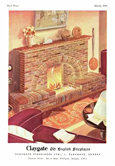 Fireplaces: 1950 UK advert Claygate fireplaces