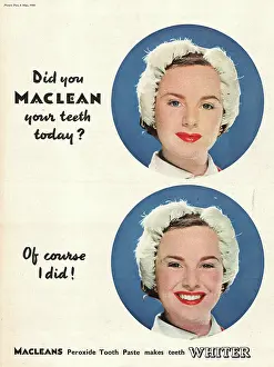 Gums: 1950 UK advert Macleans tooth paste