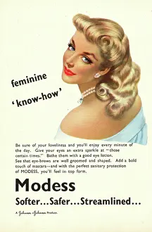 Tampax: 1950 UK advert Modess sanitary protection