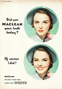 Macleans: 1950 UK Magazine Advert Macleans Toothpaste
