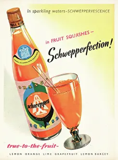 Squash: 1950 UK Magazine Advert Schweppes Fruit Squash