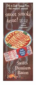 Meats: 1950 U.S. Magazine Swift Bacon Advert