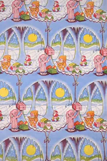 Dwarves: 1950s, 1960s, christmas paper, pattern, dwarves