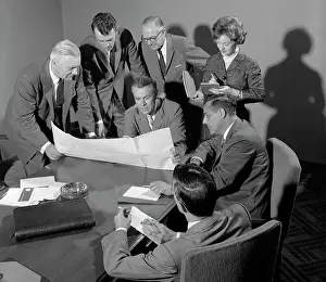 Cooperate: 1950s 1960s Conference Room With