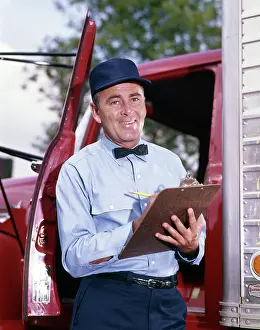 Repairman: 1950s 1960s Man Driver Delivery