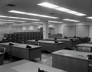 Uniformity: 1950s 1960s Office With Desks