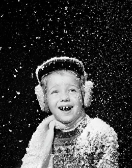 Snowflakes: 1950s Boy Catching Snowflakes