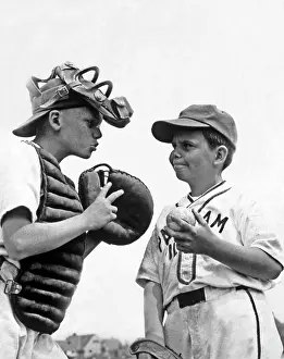 Cam001: 1950s Two Boys Wearing Little
