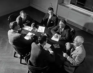 Boardroom: 1950s Six Businessmen Salesmen