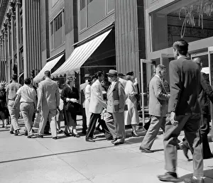 Wanamaker: 1950s Busy Sidewalk With People