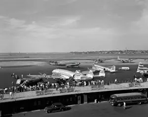 1950s CONSTELLATION FOUR MOTOR AIRPLANE FUELING