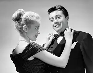 Perky: 1950s Couple In Formal Attire