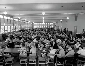 Schoolrooms: 1950s Crowded High School Cafeteria
