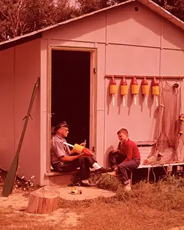Buoys: 1950s Father And Son Painting