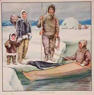 Eskimos: 1950s, Infants school classroom poster, colour